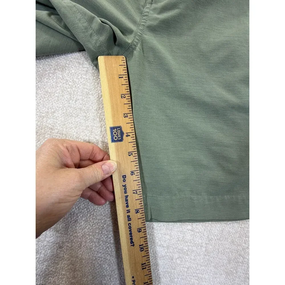 Faherty Men Green 32 All Day Drawstring Button Chino Shorts Casual Comfort Wear